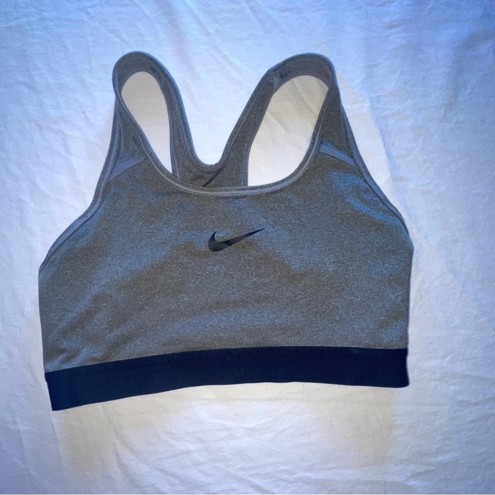 Nike Dri-FIT Swoosh Sports Bra Racerback Size Small Gray